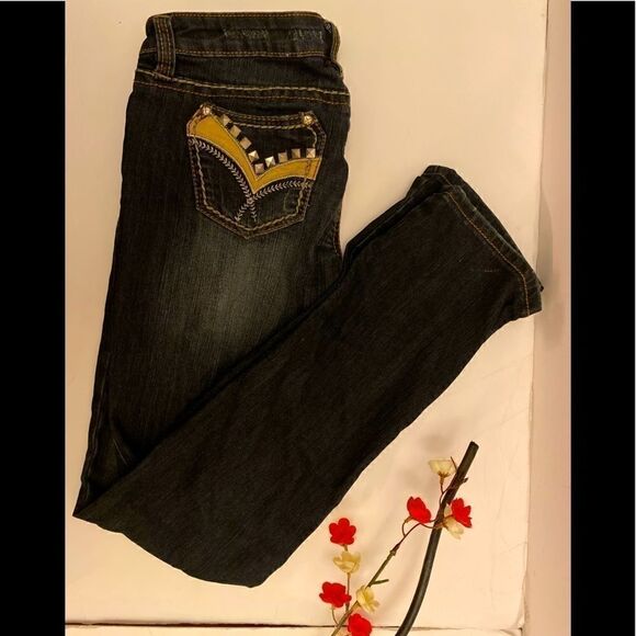 Antique Rivet  Rhinestone jeans size :30 - Picture 1 of 7